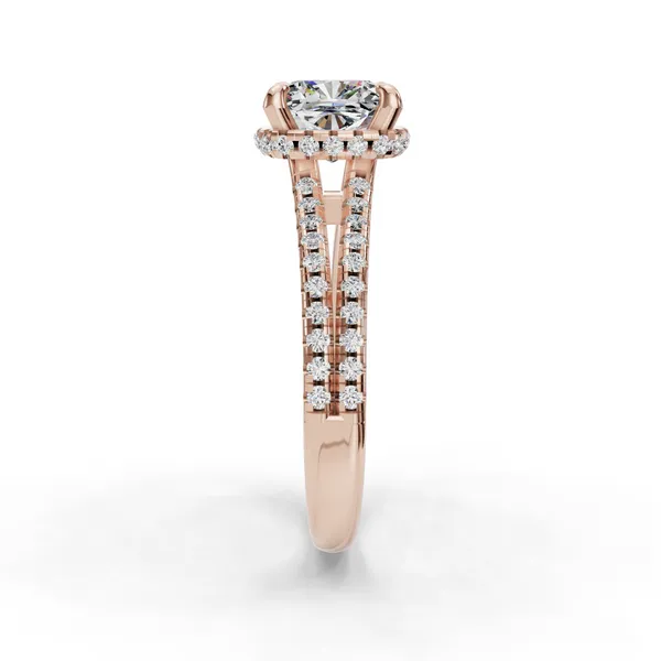 14K Rose Gold Cushion Engagement Ring Setting Image 3 SVS Fine Jewelry Oceanside, NY