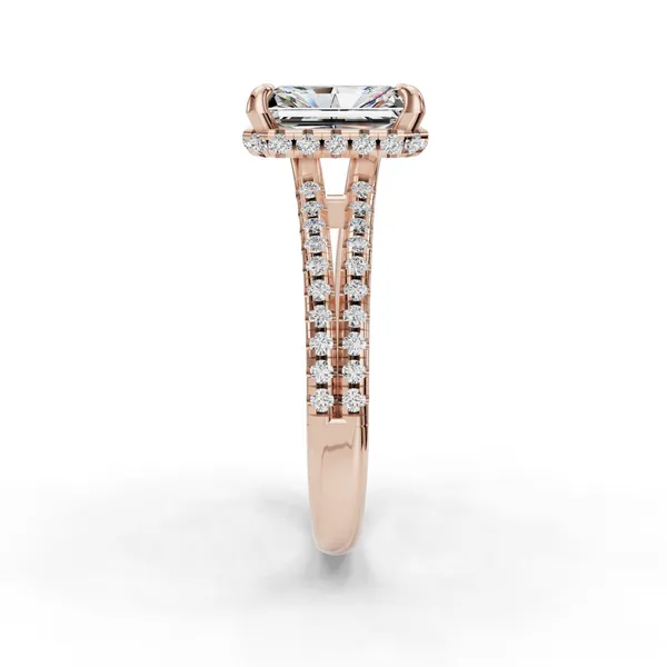 14K Rose Gold Radiant Engagement Ring Setting Image 3 SVS Fine Jewelry Oceanside, NY