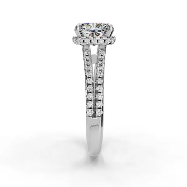 14K White Gold Cushion Engagement Ring Setting Image 3 SVS Fine Jewelry Oceanside, NY