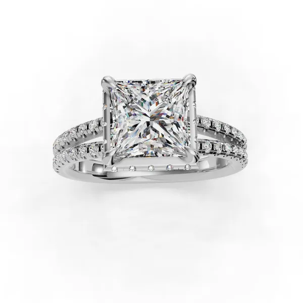 14K White Gold Princess Engagement Ring Setting Image 4 SVS Fine Jewelry Oceanside, NY