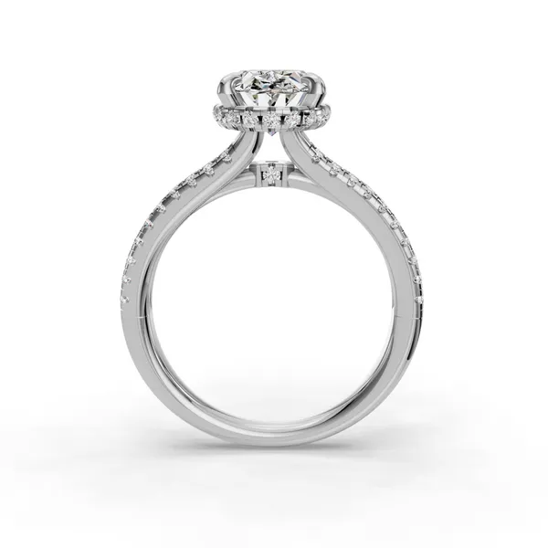 14K White Gold Oval Engagement Ring Setting Image 2 SVS Fine Jewelry Oceanside, NY