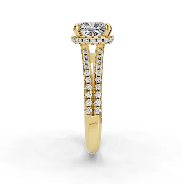 14K Yellow Gold Cushion Engagement Ring Setting Image 3 SVS Fine Jewelry Oceanside, NY