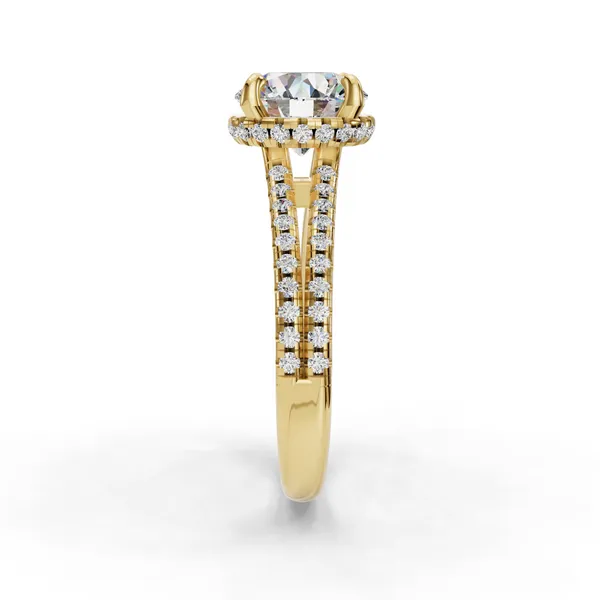 14K Yellow Gold Round Engagement Ring Setting Image 3 SVS Fine Jewelry Oceanside, NY