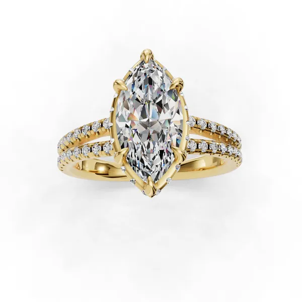 14K Yellow Gold Marquise Engagement Ring Setting Image 4 SVS Fine Jewelry Oceanside, NY