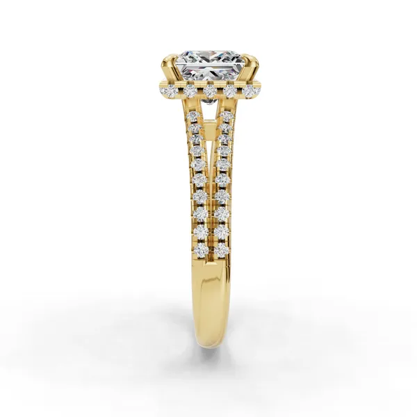 14K Yellow Gold Princess Engagement Ring Setting Image 3 SVS Fine Jewelry Oceanside, NY