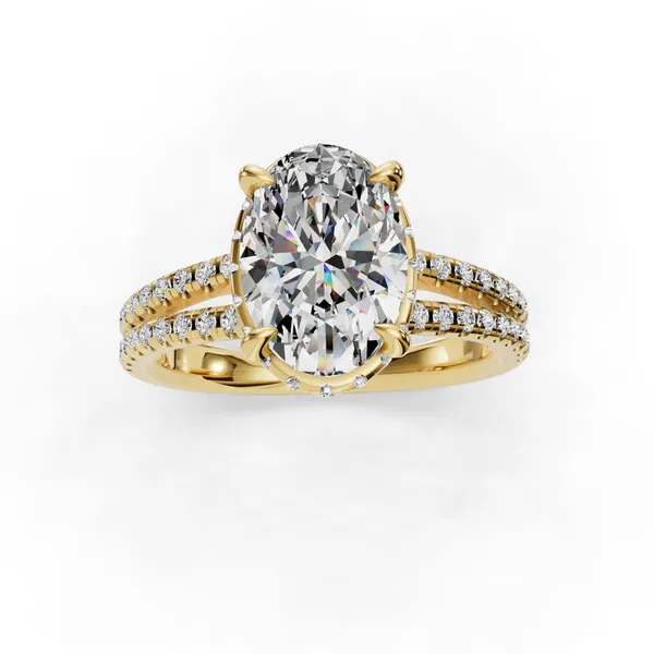 14K Yellow Gold Oval Engagement Ring Setting Image 4 SVS Fine Jewelry Oceanside, NY