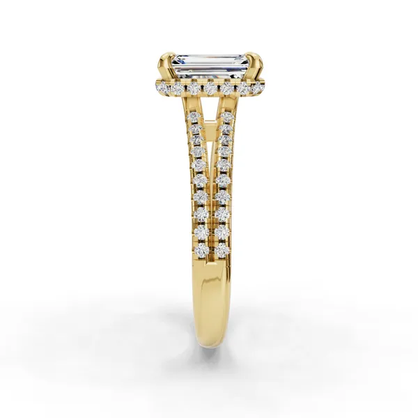 14K Yellow Gold Emerald Engagement Ring Setting Image 3 SVS Fine Jewelry Oceanside, NY