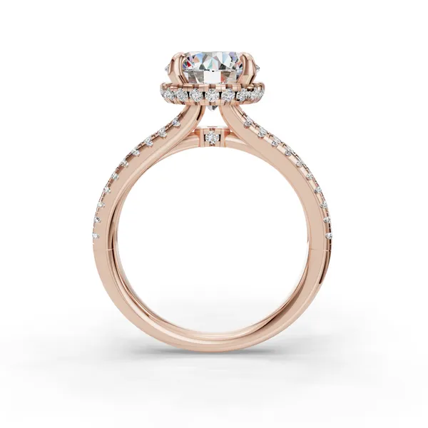 18K Rose Gold Round Engagement Ring Setting Image 2 SVS Fine Jewelry Oceanside, NY