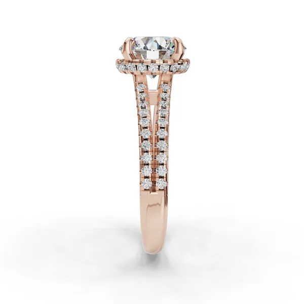 18K Rose Gold Round Engagement Ring Setting Image 3 SVS Fine Jewelry Oceanside, NY