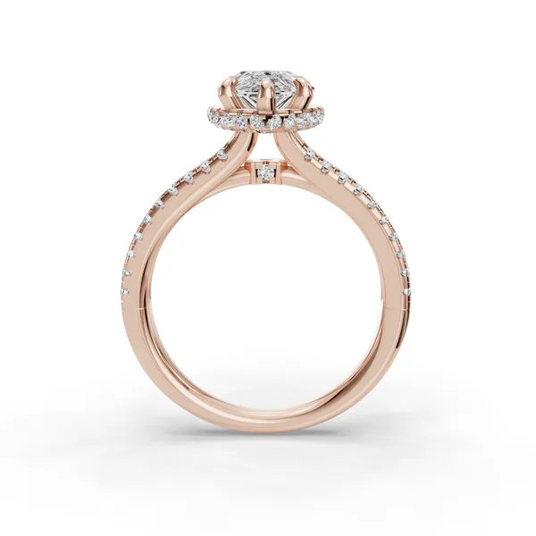18K Rose Gold Pear Engagement Ring Setting Image 2 SVS Fine Jewelry Oceanside, NY