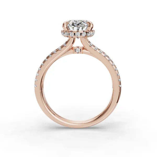 18K Rose Gold Oval Engagement Ring Setting Image 2 SVS Fine Jewelry Oceanside, NY