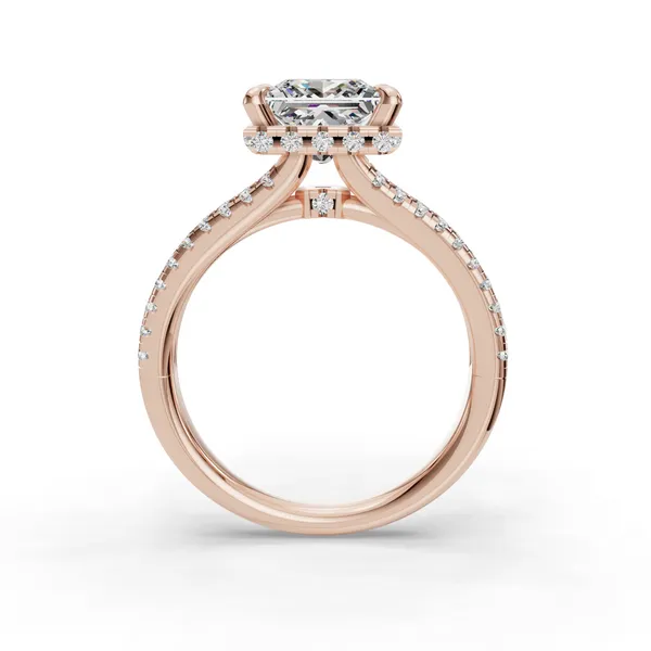 18K Rose Gold Princess Engagement Ring Setting Image 2 SVS Fine Jewelry Oceanside, NY