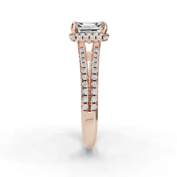 18K Rose Gold Asscher Engagement Ring Setting Image 3 SVS Fine Jewelry Oceanside, NY