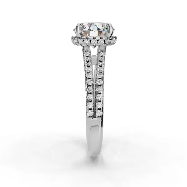 18K White Gold Round Engagement Ring Setting Image 3 SVS Fine Jewelry Oceanside, NY