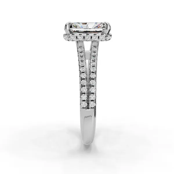 18K White Gold Radiant Engagement Ring Setting Image 3 SVS Fine Jewelry Oceanside, NY