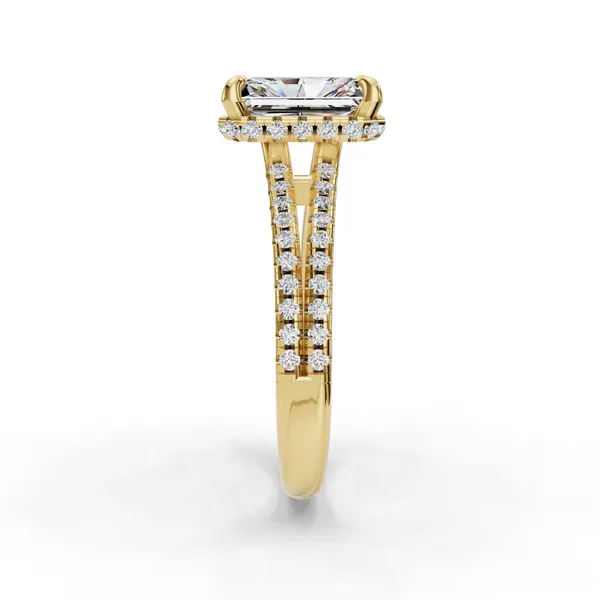 18K Yellow Gold Radiant Engagement Ring Setting Image 3 SVS Fine Jewelry Oceanside, NY
