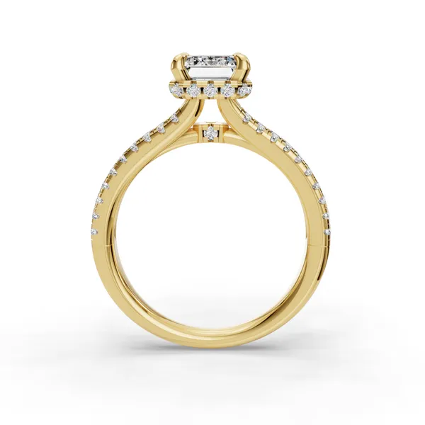 18K Yellow Gold Emerald Engagement Ring Setting Image 2 SVS Fine Jewelry Oceanside, NY