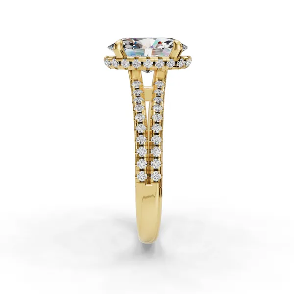 18K Yellow Gold Oval Engagement Ring Setting Image 3 SVS Fine Jewelry Oceanside, NY