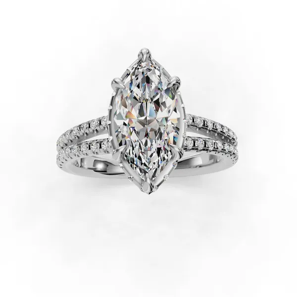 Platinum Marquise Engagement Ring Setting Image 4 SVS Fine Jewelry Oceanside, NY