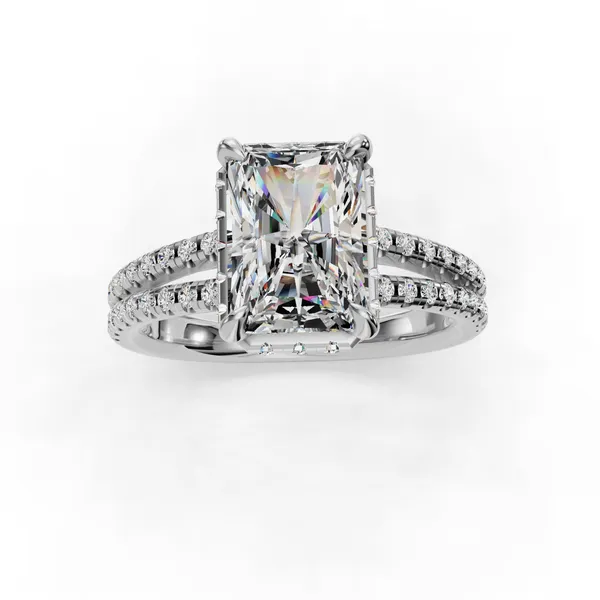 Platinum Radiant Engagement Ring Setting Image 4 SVS Fine Jewelry Oceanside, NY