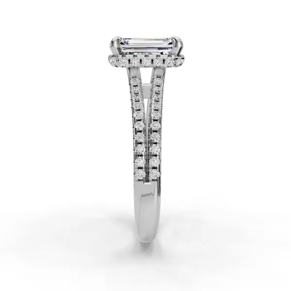 Platinum Emerald Engagement Ring Setting Image 3 SVS Fine Jewelry Oceanside, NY