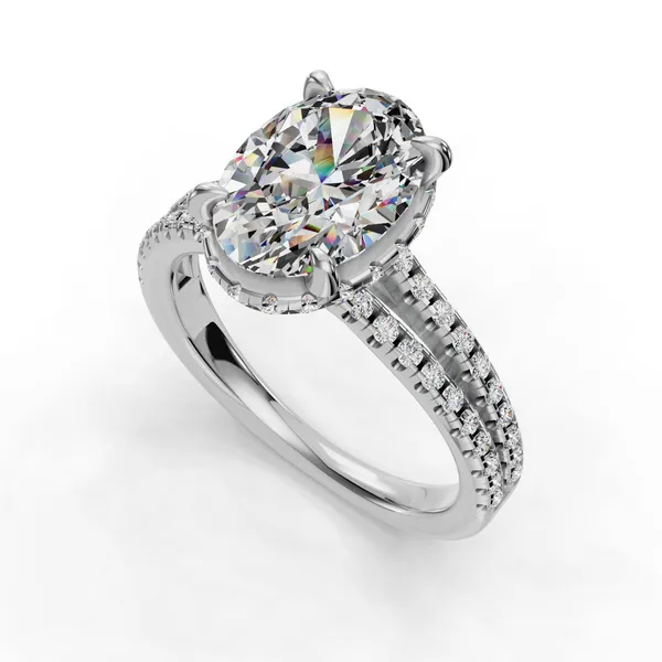 Platinum Oval Engagement Ring Setting SVS Fine Jewelry Oceanside, NY