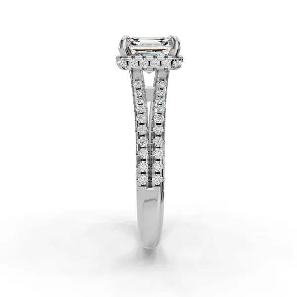 Platinum Asscher Engagement Ring Setting Image 3 SVS Fine Jewelry Oceanside, NY