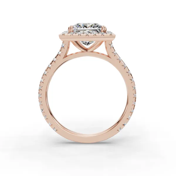 14K Rose Gold Princess Engagement Ring Setting Image 2 SVS Fine Jewelry Oceanside, NY