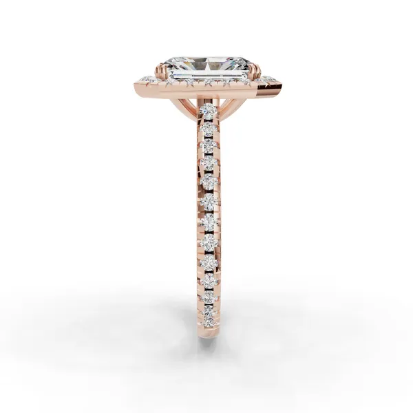 14K Rose Gold Radiant Engagement Ring Setting Image 3 SVS Fine Jewelry Oceanside, NY
