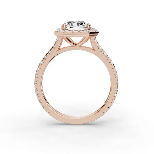 14K Rose Gold Radiant Engagement Ring Setting Image 2 SVS Fine Jewelry Oceanside, NY