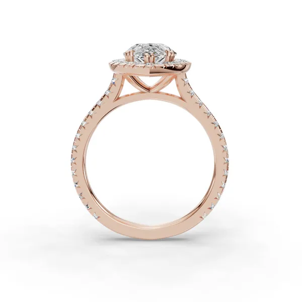 14K Rose Gold Pear Engagement Ring Setting Image 2 SVS Fine Jewelry Oceanside, NY