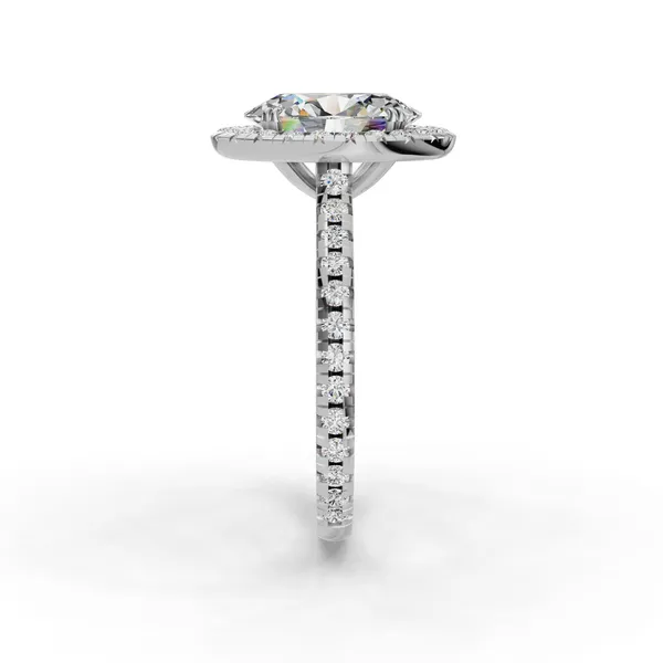 14K White Gold Oval Engagement Ring Setting Image 3 SVS Fine Jewelry Oceanside, NY