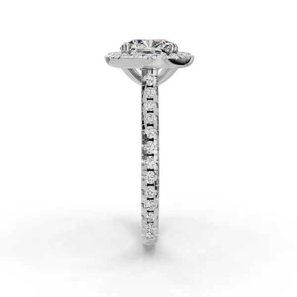 14K White Gold Cushion Engagement Ring Setting Image 3 SVS Fine Jewelry Oceanside, NY