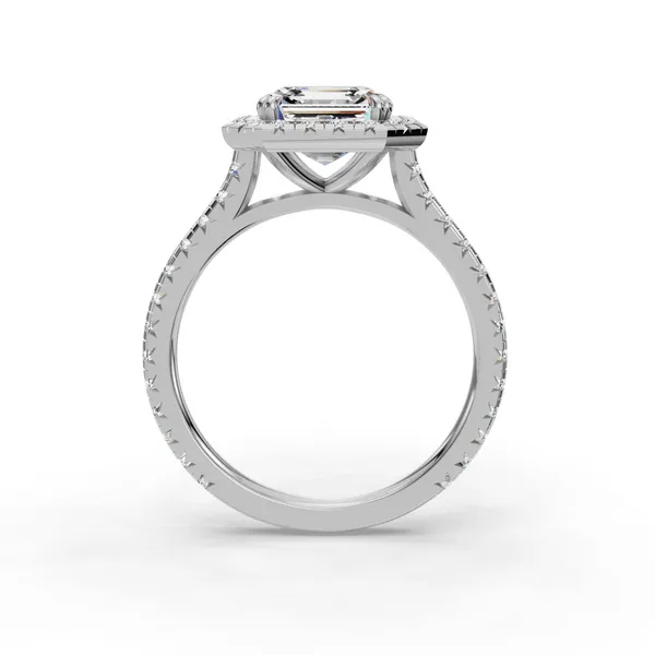 14K White Gold Asscher Engagement Ring Setting Image 2 SVS Fine Jewelry Oceanside, NY