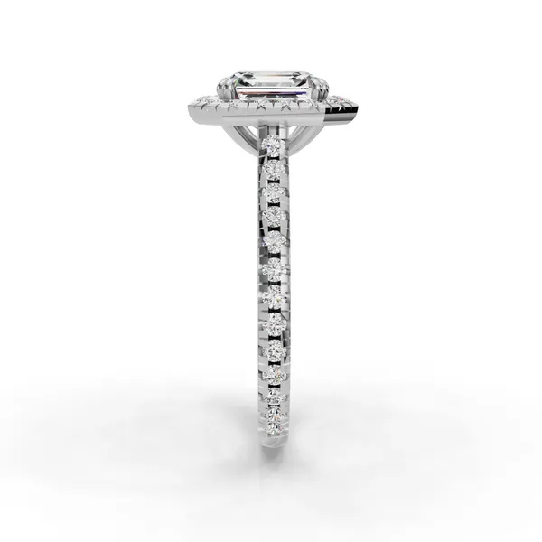 14K White Gold Asscher Engagement Ring Setting Image 3 SVS Fine Jewelry Oceanside, NY