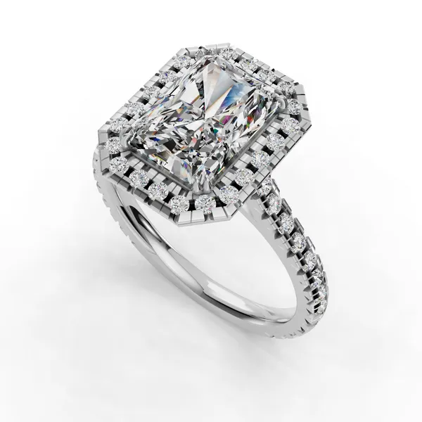 14K White Gold Radiant Engagement Ring Setting SVS Fine Jewelry Oceanside, NY