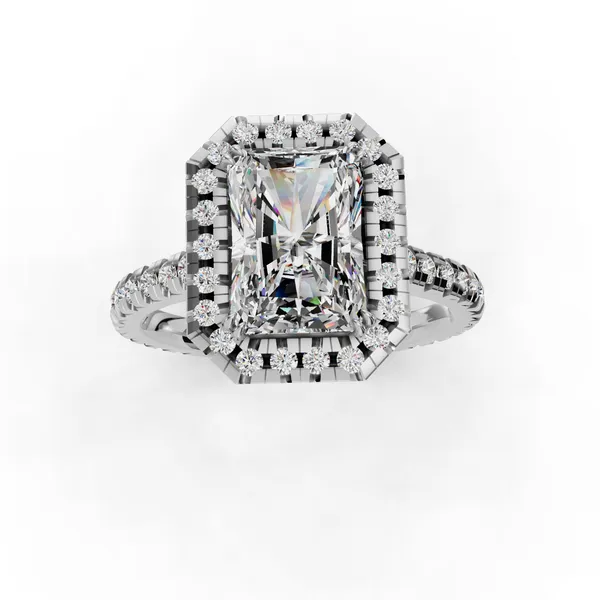 14K White Gold Radiant Engagement Ring Setting Image 4 SVS Fine Jewelry Oceanside, NY