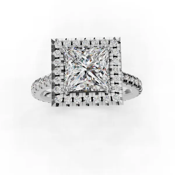 14K White Gold Princess Engagement Ring Setting Image 4 SVS Fine Jewelry Oceanside, NY