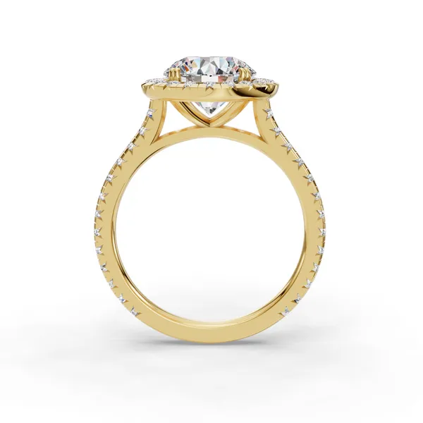 14K Yellow Gold Round Engagement Ring Setting Image 2 SVS Fine Jewelry Oceanside, NY