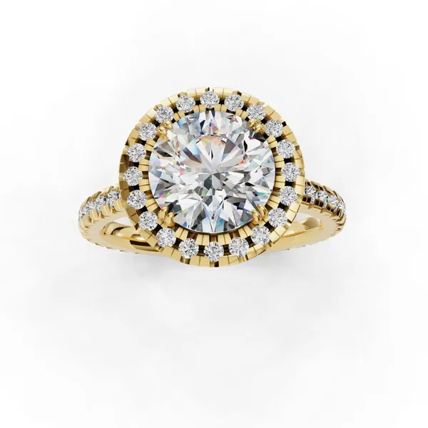 14K Yellow Gold Round Engagement Ring Setting Image 4 SVS Fine Jewelry Oceanside, NY