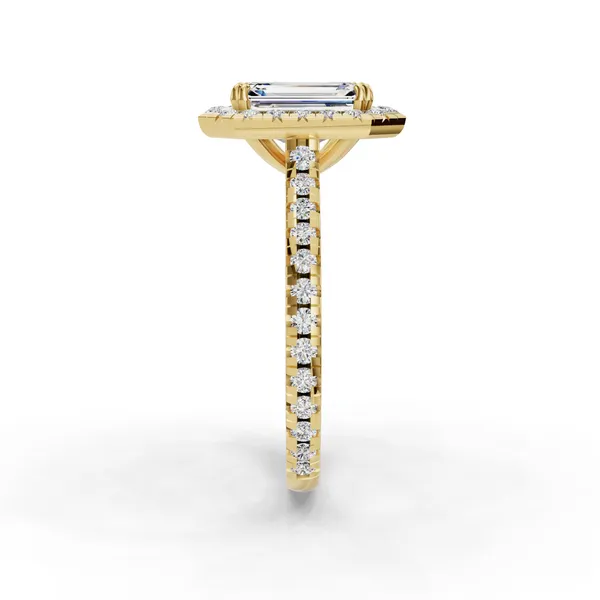 14K Yellow Gold Emerald Engagement Ring Setting Image 3 SVS Fine Jewelry Oceanside, NY