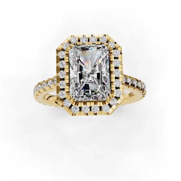 14K Yellow Gold Radiant Engagement Ring Setting Image 4 SVS Fine Jewelry Oceanside, NY