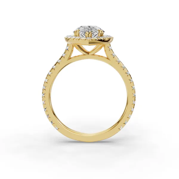 14K Yellow Gold Pear Engagement Ring Setting Image 2 SVS Fine Jewelry Oceanside, NY