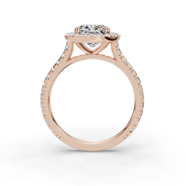18K Rose Gold Cushion Engagement Ring Setting Image 2 SVS Fine Jewelry Oceanside, NY