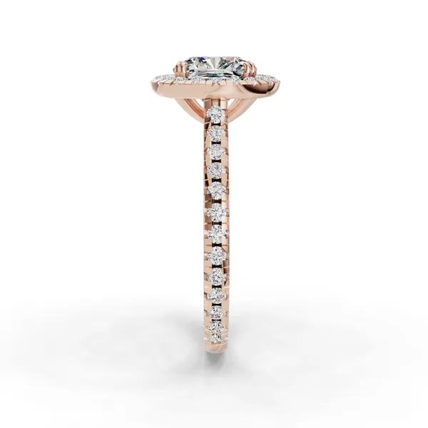 18K Rose Gold Cushion Engagement Ring Setting Image 3 SVS Fine Jewelry Oceanside, NY