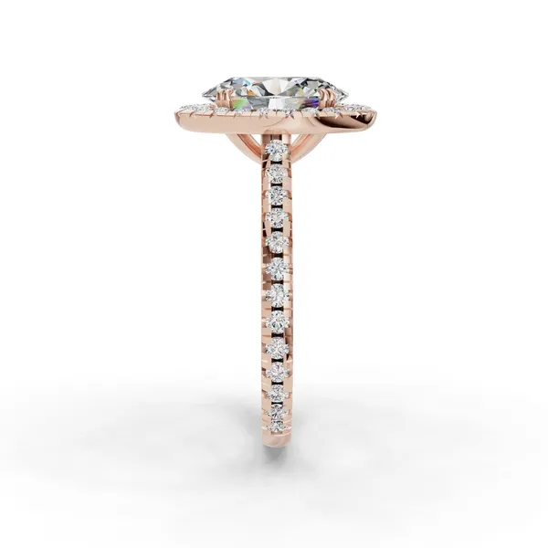 18K Rose Gold Oval Engagement Ring Setting Image 3 SVS Fine Jewelry Oceanside, NY