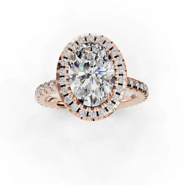 18K Rose Gold Oval Engagement Ring Setting Image 4 SVS Fine Jewelry Oceanside, NY