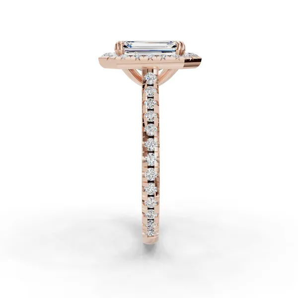 18K Rose Gold Emerald Engagement Ring Setting Image 3 SVS Fine Jewelry Oceanside, NY