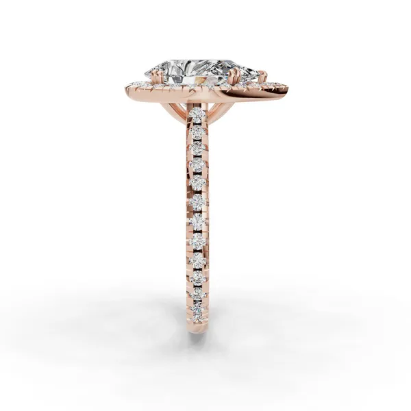 18K Rose Gold Pear Engagement Ring Setting Image 3 SVS Fine Jewelry Oceanside, NY