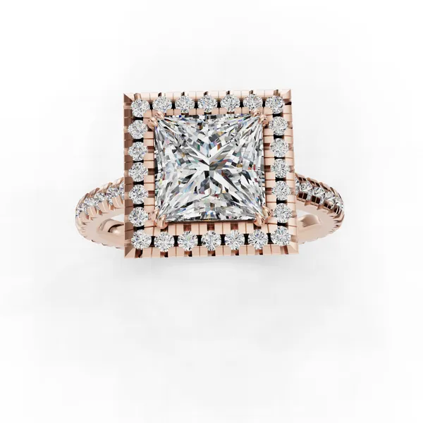 18K Rose Gold Princess Engagement Ring Setting Image 4 SVS Fine Jewelry Oceanside, NY